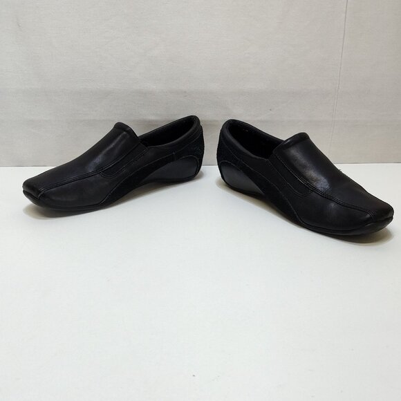 Jasmin Alaina Slip-On Loafer Leather Upper Side Zipper Accent Suede Trim Size 8M - Picture 4 of 9